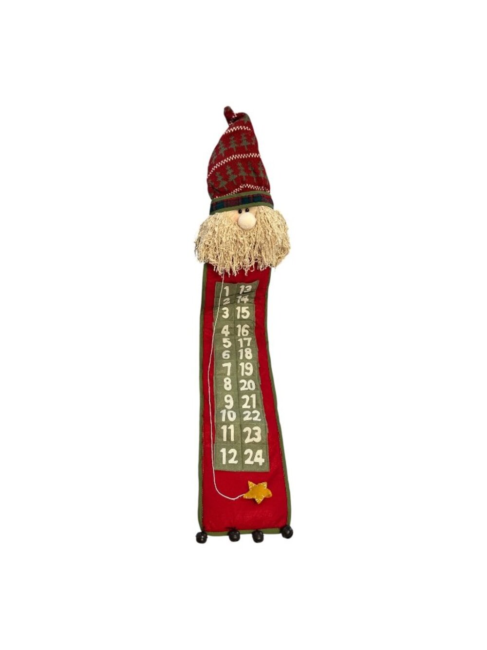 2007 Fourstar Santa Advent Calendar Wall Hanging Christmas Countdown 40"